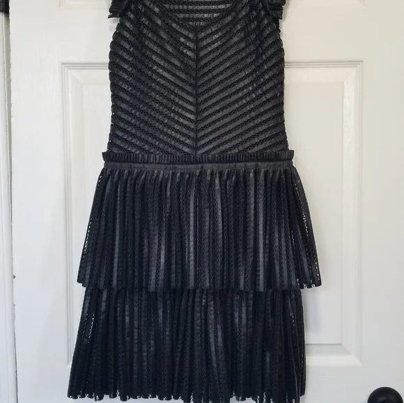 Maje Remony Black Tiered Mini Dress Size 3 - Picture 14 of 15